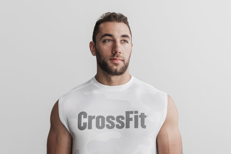 Nobull Crossfit sleeveless Camo T-shirts Herren Weiß | CLXSRD128